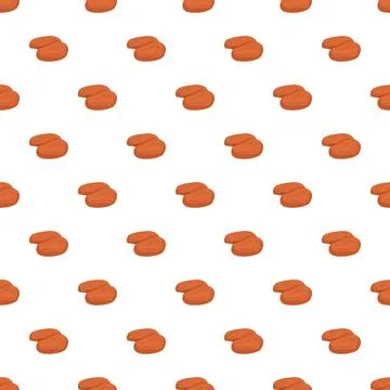 Shelled pecan nuts repeating seamless pattern background 스톡 일러스트