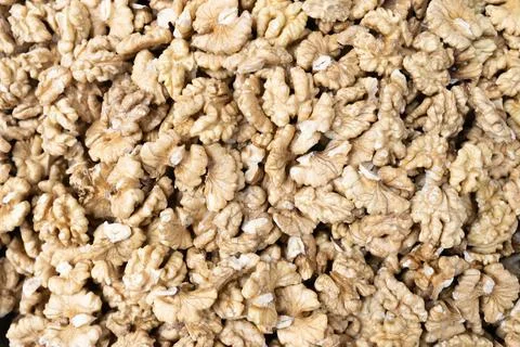 Shelled Walnut Kernels Close-Up Stock Photos