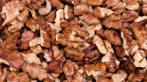 Shelled Walnuts Close-Up Rotation. Stock Footage 276485443