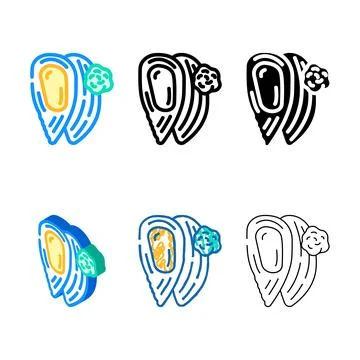 Shellfish allergen concepts free product food color icon vector Stock Illustration