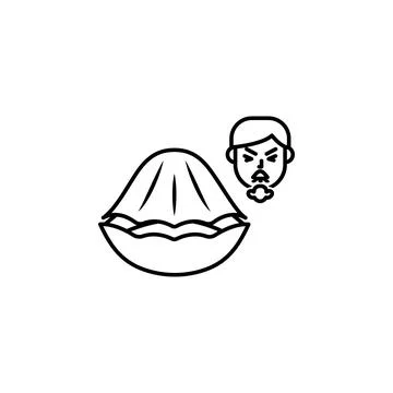 Shellfish, allergic face icon. Element of problems with allergies icon. Thin Illustrazione stock