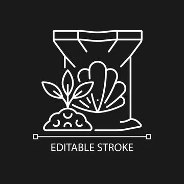 Shellfish fertilizer linear icon for dark theme Stock Illustration