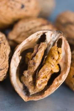 Shelling walnuts Stock Photos