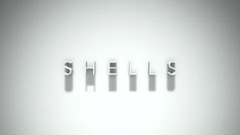 Shells 3D title animation with shadows on a white background Stock Footage 296501550
