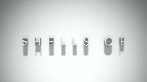 Shells of 3D title animation with shadows on a white background Stock Footage 297272095