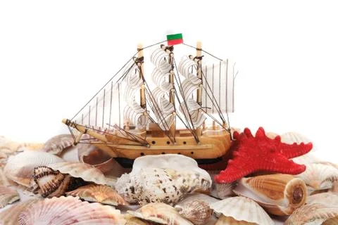 Shells and boat Stock Photos