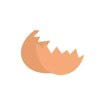 Shells from egg icon, flat style Stock Illustration