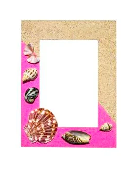 Shells on frame isolated Foto stock