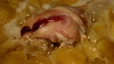 Shells pasta with chicken drumstick Stockbeeldmateriaal 302219018
