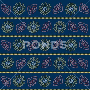 Shells. Point Art. Australian Aboriginal art. Limited color palette. Horizont Stock Illustration