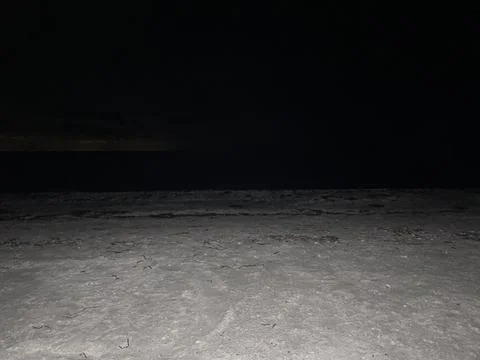 Shells on the sand beach at night Stock Photos