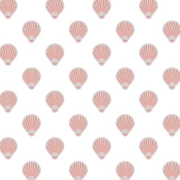 Shells sea animals pattern background Stock Illustration