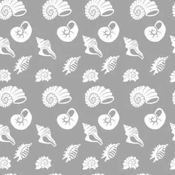 Shells Seamless Pattern Stock Illustration