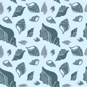 Shells Seamless Pattern Illustrazione stock