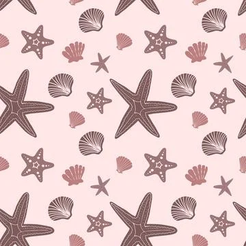 Shells Seamless Pattern Illustrazione stock