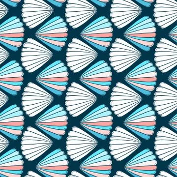 Shells seamless pattern. Marine vector background. Seashells pattern design. Stock Illustration