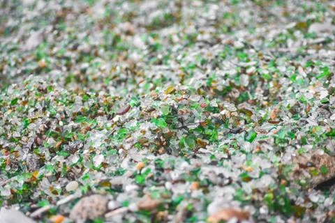 Shells, stones and crystals rounded by the erosion of the sea Los Cristales B Stock Photos
