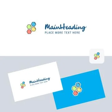 Shells  vector logotype with business card template. Elegant corporate identi Stock Illustration