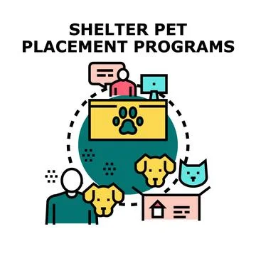 Shelter pet placement programs concept illustration Stock-Illustration