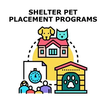 Shelter pet placement programs vector concept Stock Illustration