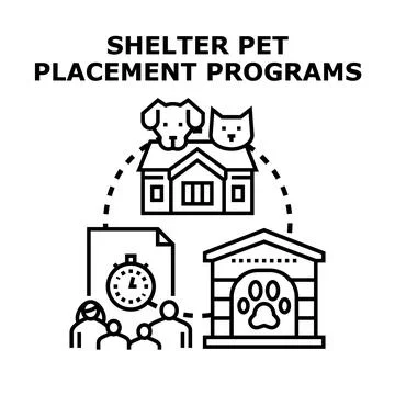 Shelter pet placement programs vector concept Stock Illustration