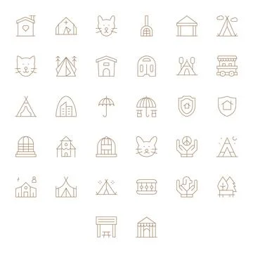 Shelter Premium Vector Bundle with 32 High Resolution Display Perfect Thin .. Stock Illustration