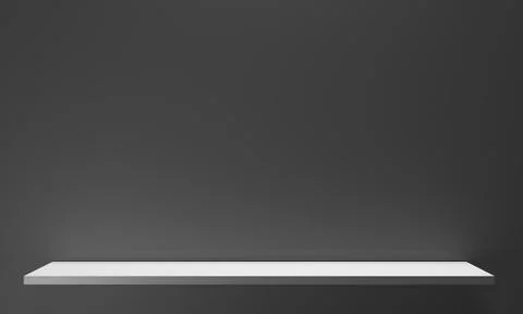 Shelve on a gray wall Stock Photos