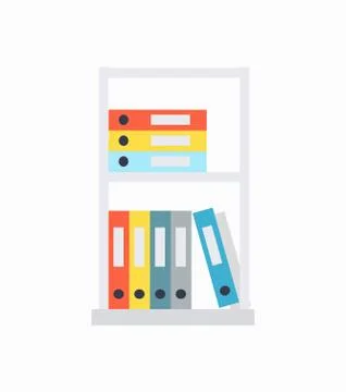 Shelves and Document Cases on Vector Illustration Stock-Illustration