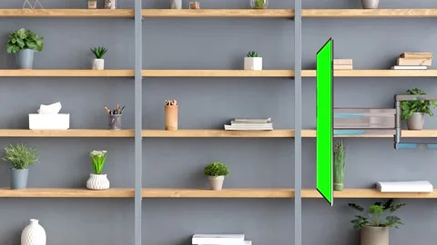 Shelves and Library Virtual Set Background - Sideways Stock Footage 155866575