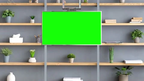  Shelves and Library Virtual Set Background- Center Video stock 155866577