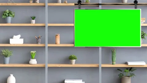 Shelves and Library Virtual Set Background Rolling TV Video stock 155866578