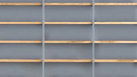 Shelves and Library Virtual Set Background - blank Stock Footage 155866585