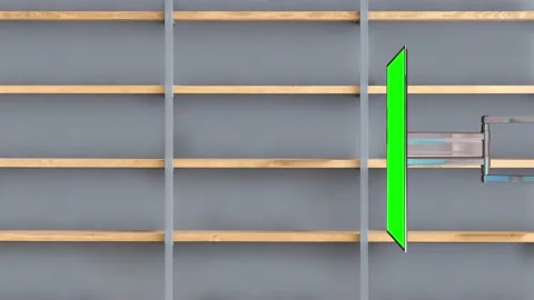 Shelves and Library Virtual Set Background - Sideways Video stock 155866589