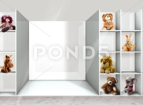 Shelves and toys Stock Illustration