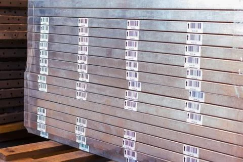 Shelves are numbered from the iron rack on the address of the warehouse. shallow Stock Photos