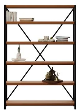 Shelves are shown from the front on a clear background. Items such as books.. Stock Illustration