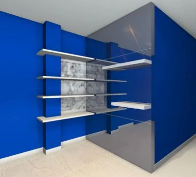 Shelves designs blue Stock Illustration