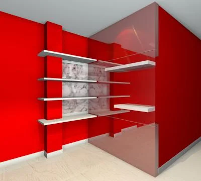 Shelves designs red Stock Illustration