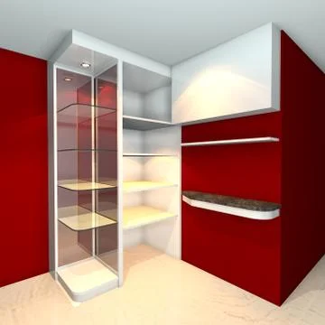 Shelves designs red Stock Illustration