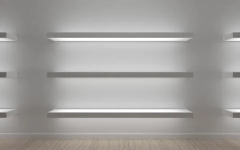 Shelves of goods showcase Stock Illustration