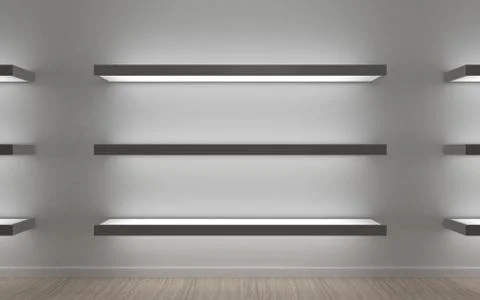 Shelves of goods showcase Stock Illustration