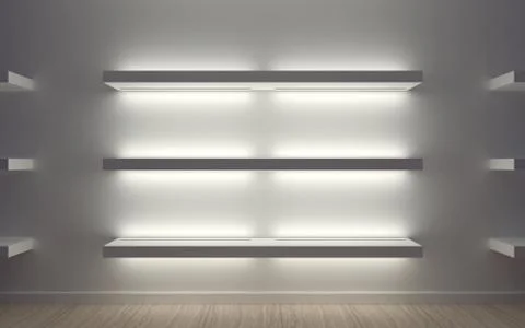 Shelves of goods showcase Stock Illustration