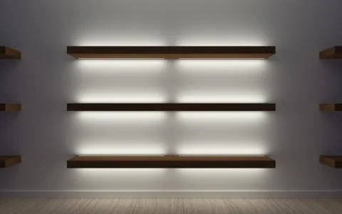 Shelves of goods showcase Stock Illustration