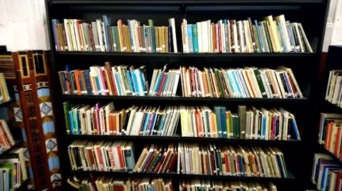 Shelves of library at Leeds Stock Footage 61505836