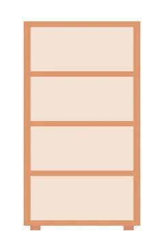Shelves or rack interior design element for living room or cabinet, flat vector Stock Illustration