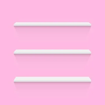 Shelves on Pink Wall Stock Illustration