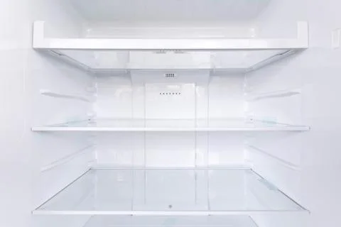 Shelves in the refrigerator Stock Photos