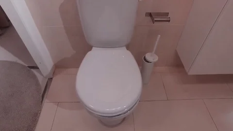 Shelves in the restroom Stock Footage 79193747