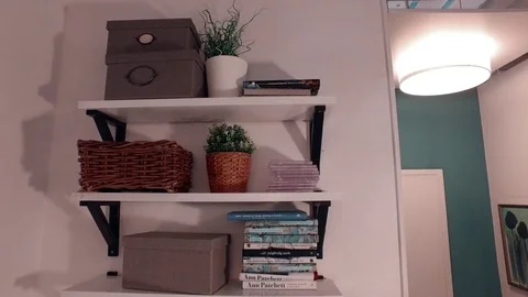 Shelves in the room Stock Footage 79243459