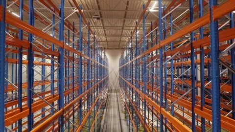 Shelves in the warehouse 01 Video stock 296795673